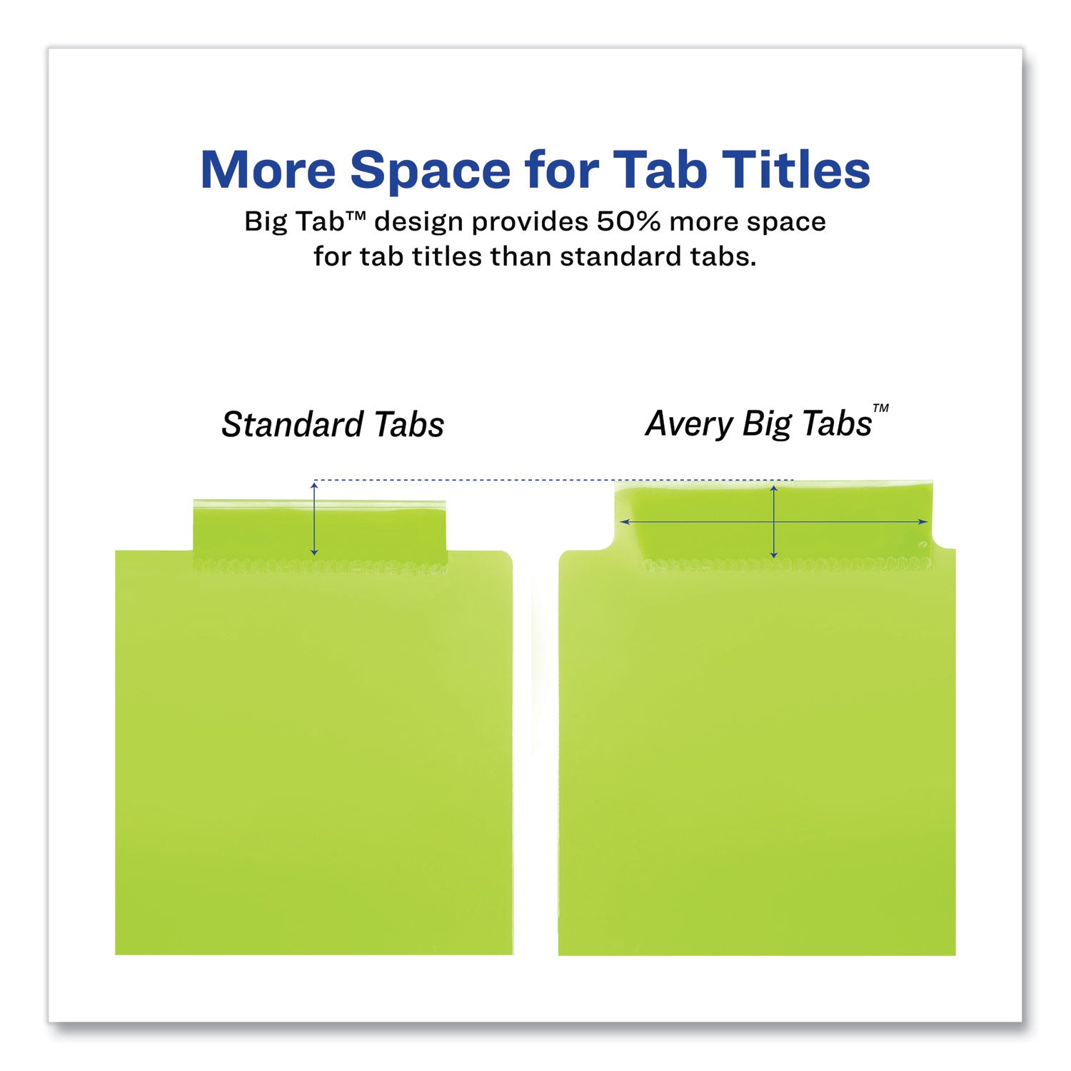 Insertable Big Tab Plastic 2-Pocket Dividers, 5-Tab, 11.13 x 9.25, Assorted, 1 Set