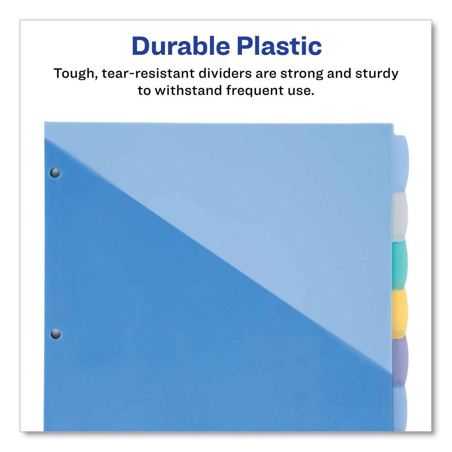 Write and Erase Durable Plastic Dividers with Slash Pocket, 3-Hold Punched, 8-Tab, 11.13 x 9.25, Assorted, 1 Set - 