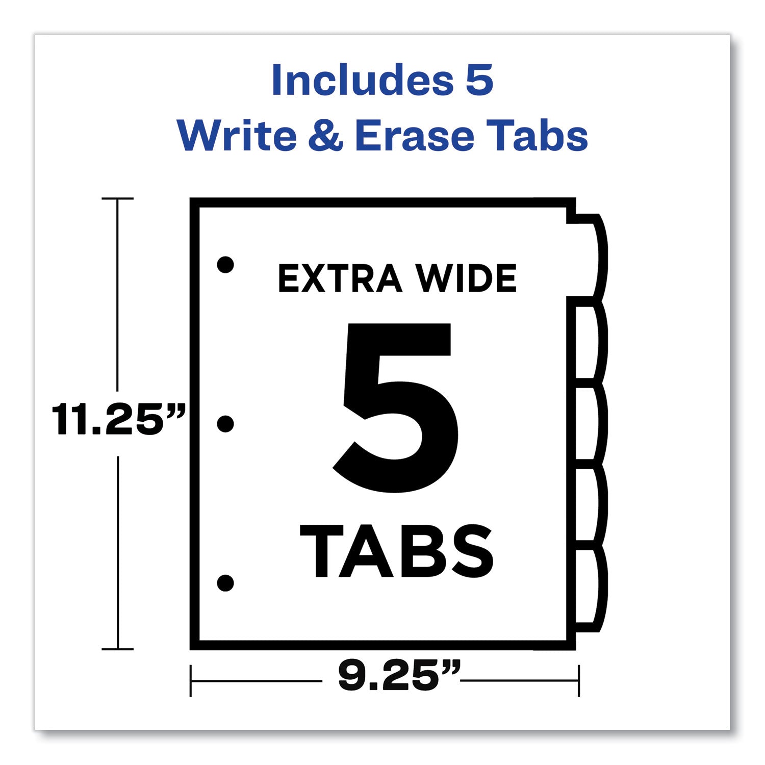 write-and-erase-durable-plastic-dividers-with-straight-pocket-5-tab-1113-x-925-white-1-set_ave16825 - 3