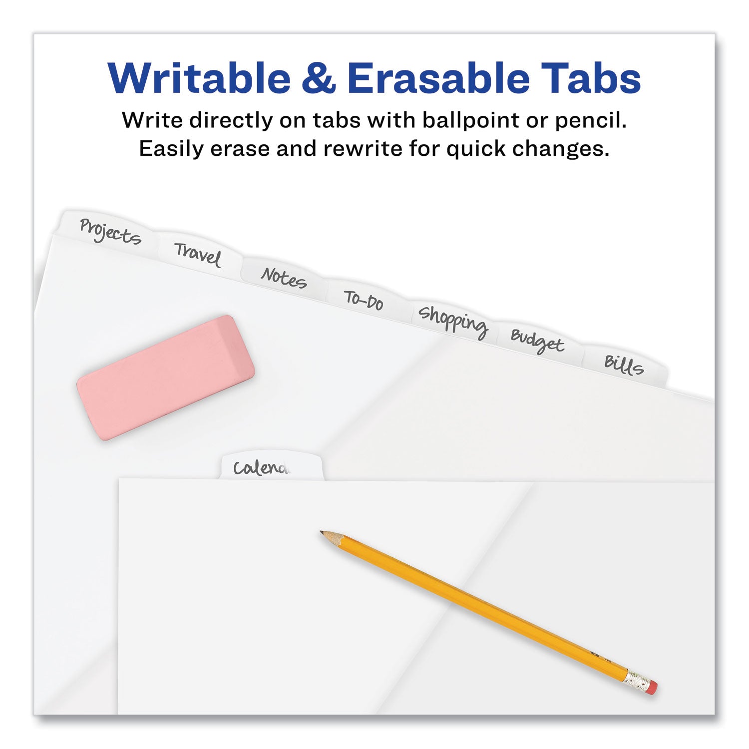 write-and-erase-durable-plastic-dividers-with-straight-pocket-8-tab-1113-x-925-white-1-set_ave16826 - 4