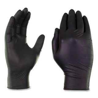 Industrial Nitrile Gloves, Powder-Free, 5 mil, Small, Black 100 Gloves/Box, 10 Boxes/Carton