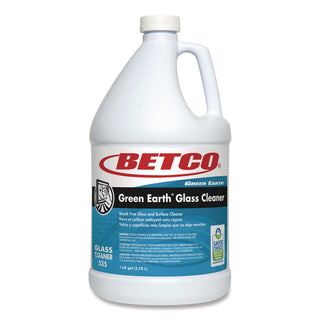 Betco Green Earth Glass Cleaner - Concentrate - 128 fl oz (4 quart) - 4 / Carton - Bio-based, Non-scratching, Non-streaking, Fog-free, Pleasant Scent, Residue-free - Blue