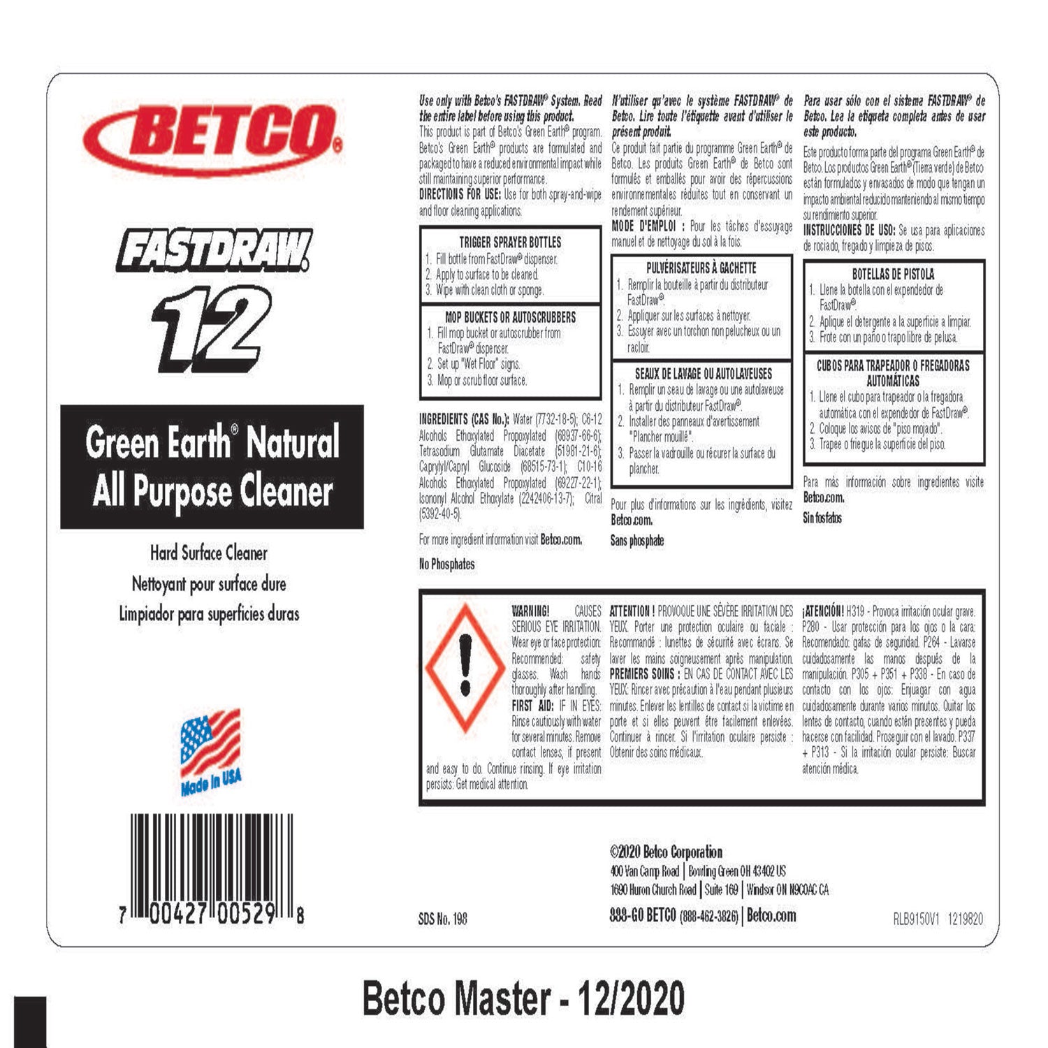 Green Earth FASTDRAW Natural Degreaser - For Carpet, Multi Surface - Concentrate - 67.6 fl oz (2.1 quart) - Clean Scent - 1 Each - Green