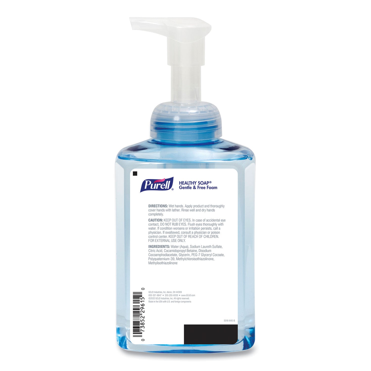 PURELL HEALTHY SOAP Gentle & Free Foam - 1.09 lb - Pump Dispenser - Dirt Remover, Kill Germs - Hand, Skin - Moisturizing - Clear - Phthalate-free, Paraben-free, Non-irritating, Non-foaming, Fragrance-free, Antibacterial-free, Dye-free, Triclosan