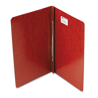 PRESSTEX Report Cover with Tyvek Reinforced Hinge, Side Bound, Two-Piece Prong Fastener, 3" Capacity, 14 x 8.5, Red/Red - 