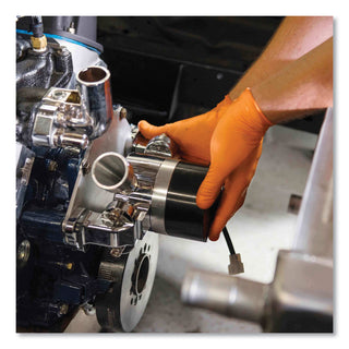 Heavy-Duty Industrial Nitrile Gloves, Powder-Free, 8 mil, Small, Orange, 100 Gloves/Box, 10 Boxes/Carton