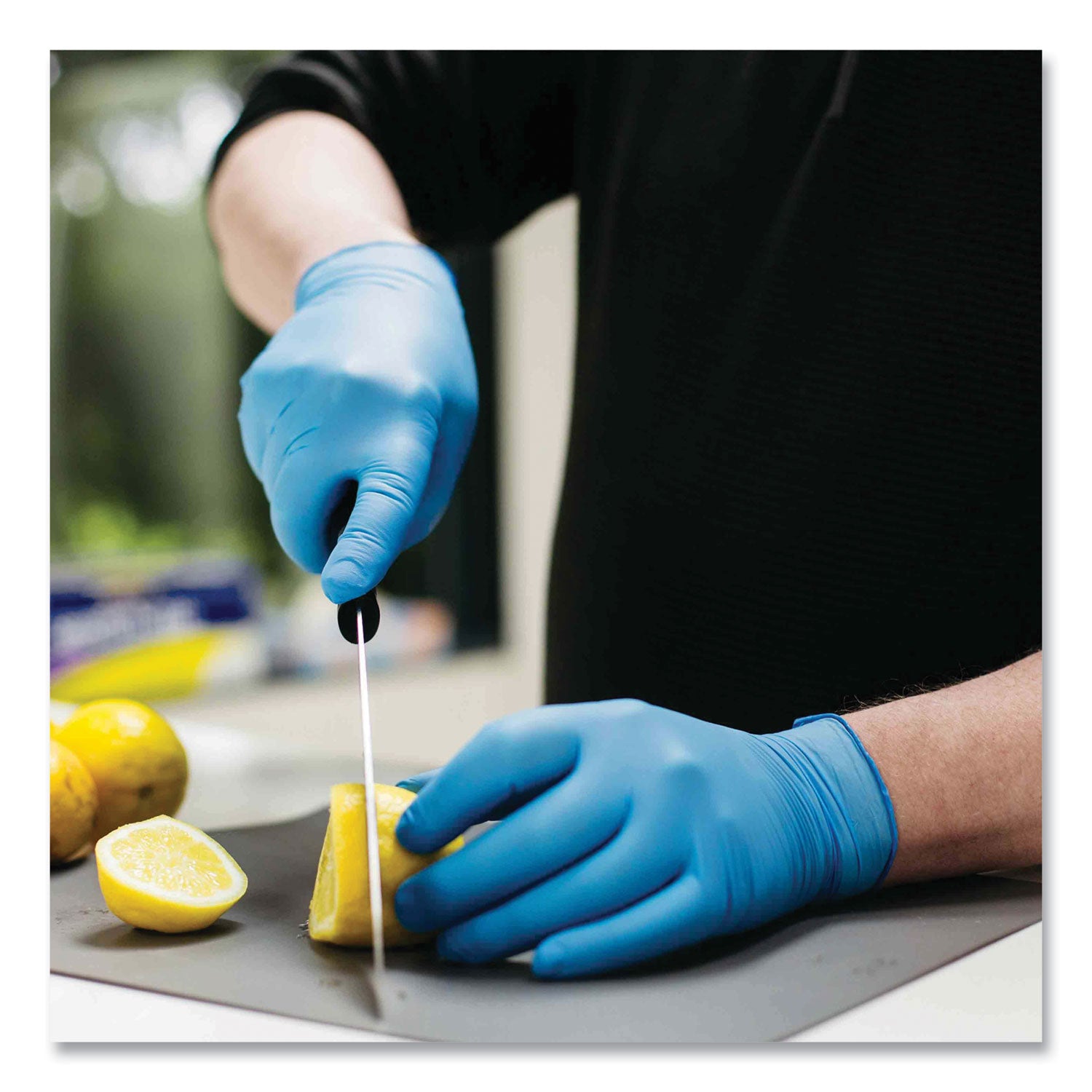 Industrial Nitrile Gloves, Powder-Free, 3 mil, Small, Blue, 100/Box, 10 Boxes/Carton