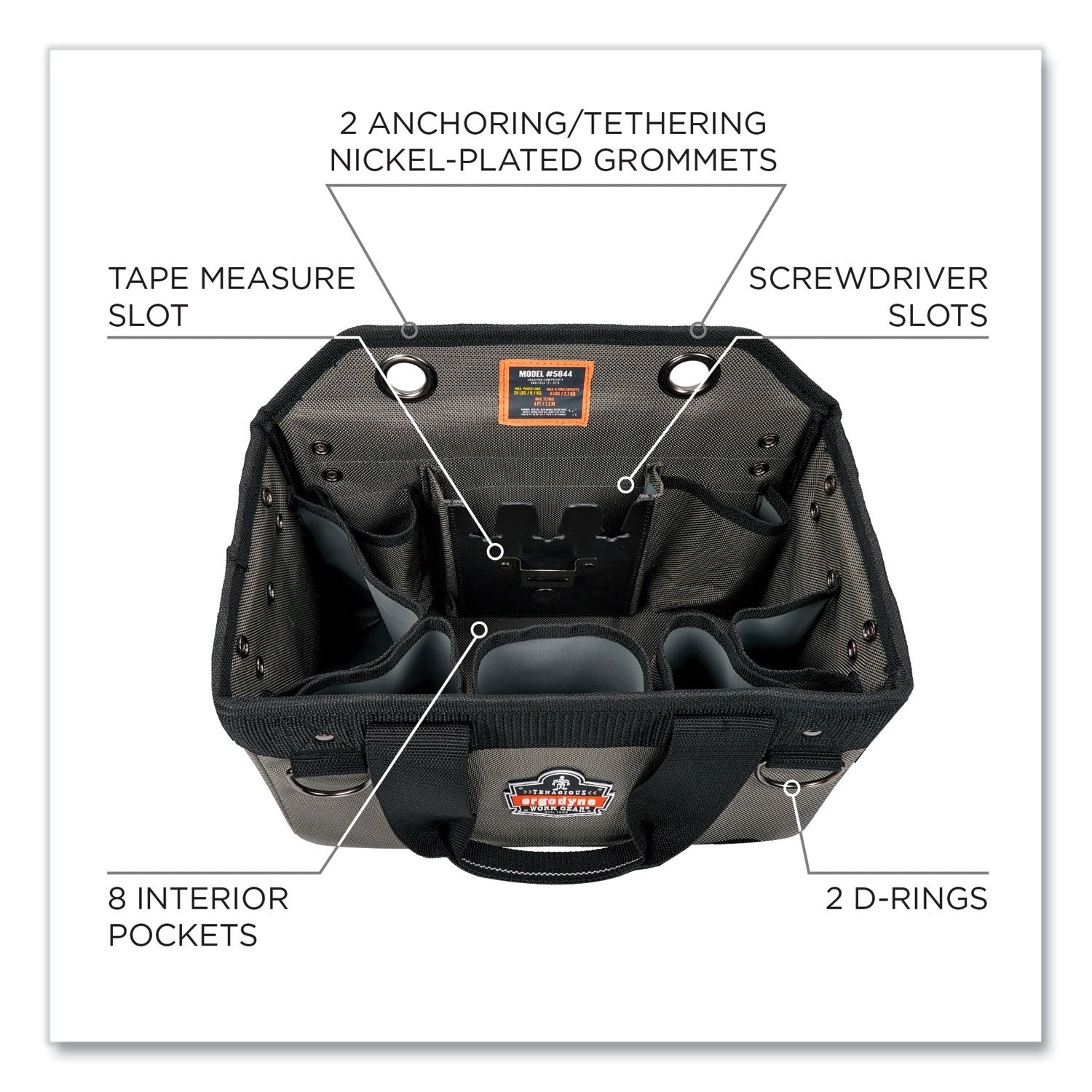 arsenal-5844-bucket-truck-tool-bag-w-tethering-attachment-points-8-compartments-13-x-75-x-75-gray-ships-in-1-3-bus-days_ego13742 - 4