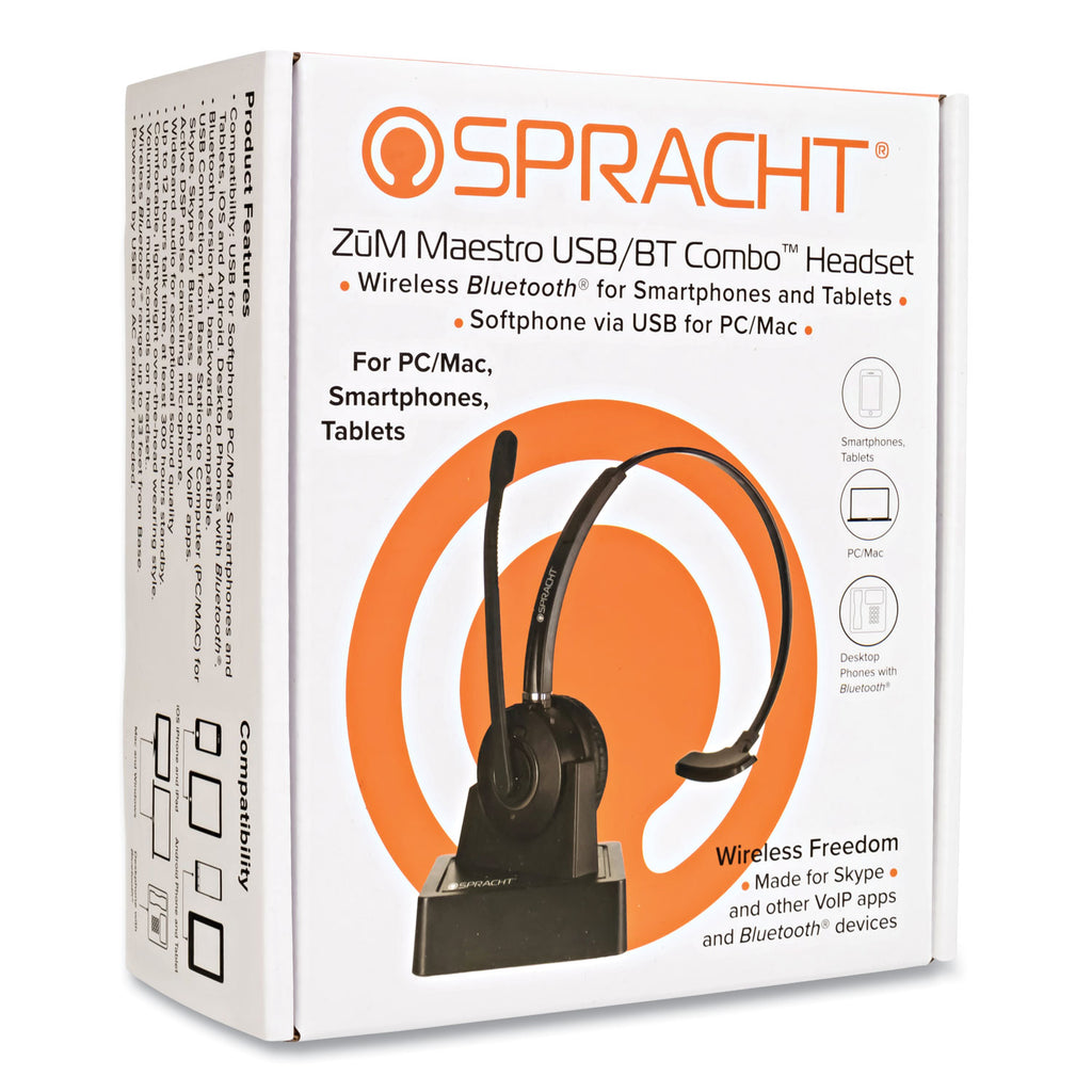 ZuM Maestro HS-2060 Monaural Over The Head Headset, Black