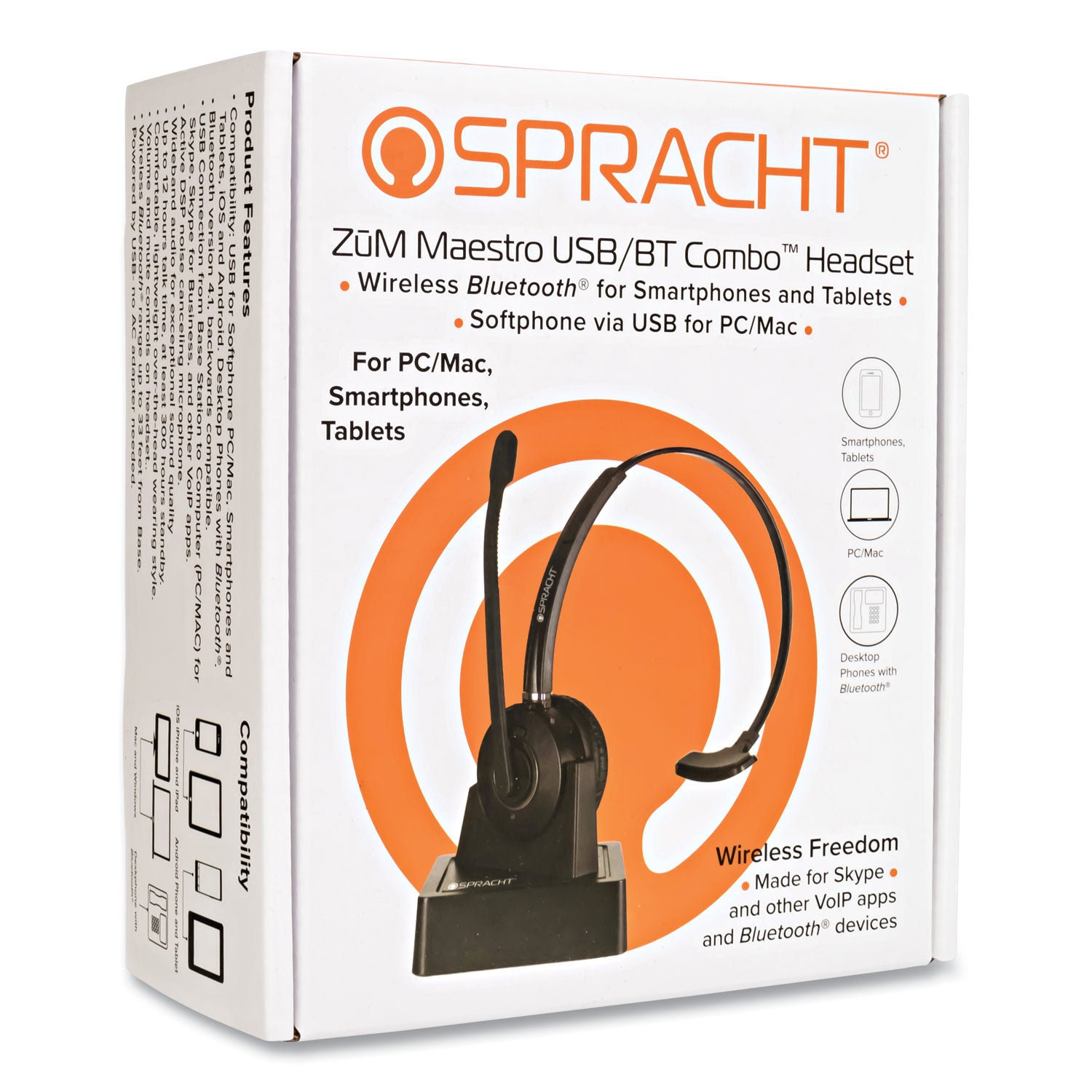ZuM Maestro HS-2060 Monaural Over The Head Headset, Black
