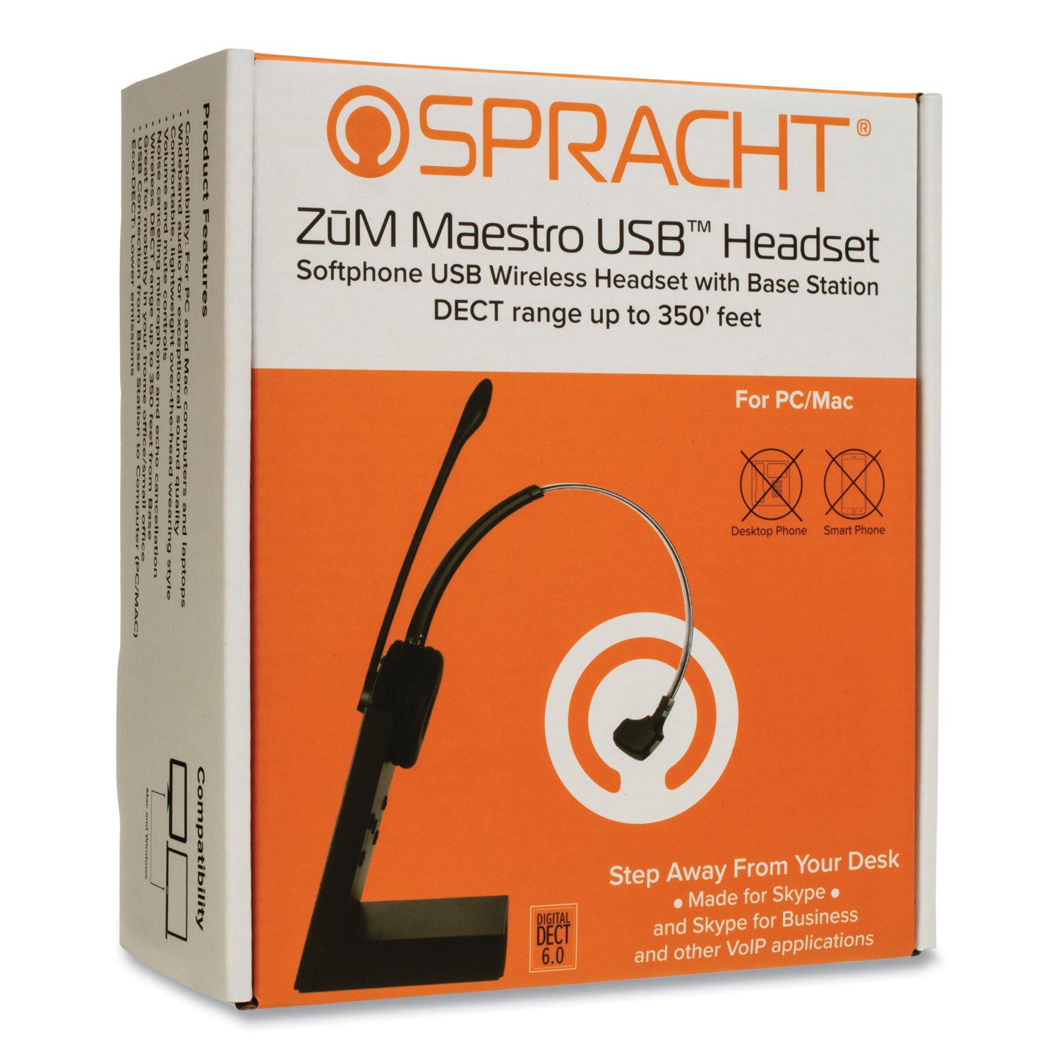 ZuM Maestro USB Monaural Over The Head Headset, Black