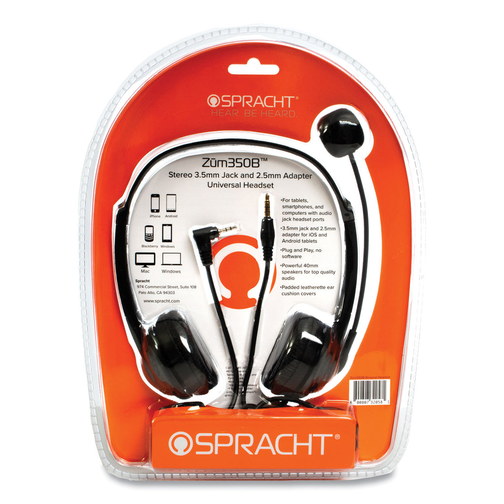ZuM ZuM350B Binaural Over The Head Headset, Black