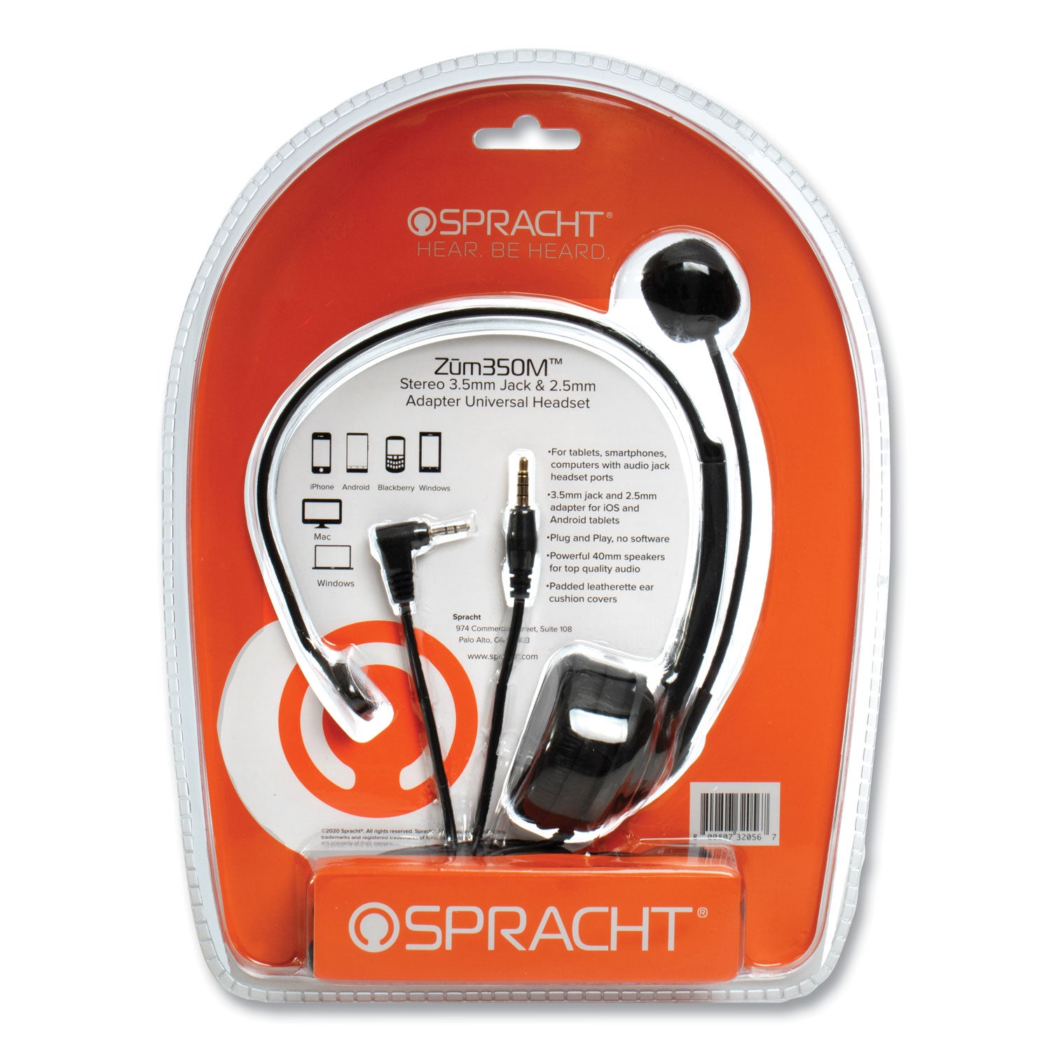 ZuM ZuM350M Monaural Over The Head Headset, Black