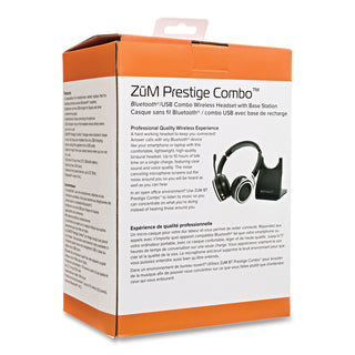 Spracht Prestige Combo Headset - USB - Wired/Wireless - Bluetooth - 33 ft - Over-the-head - Noise Cancelling Microphone - Black