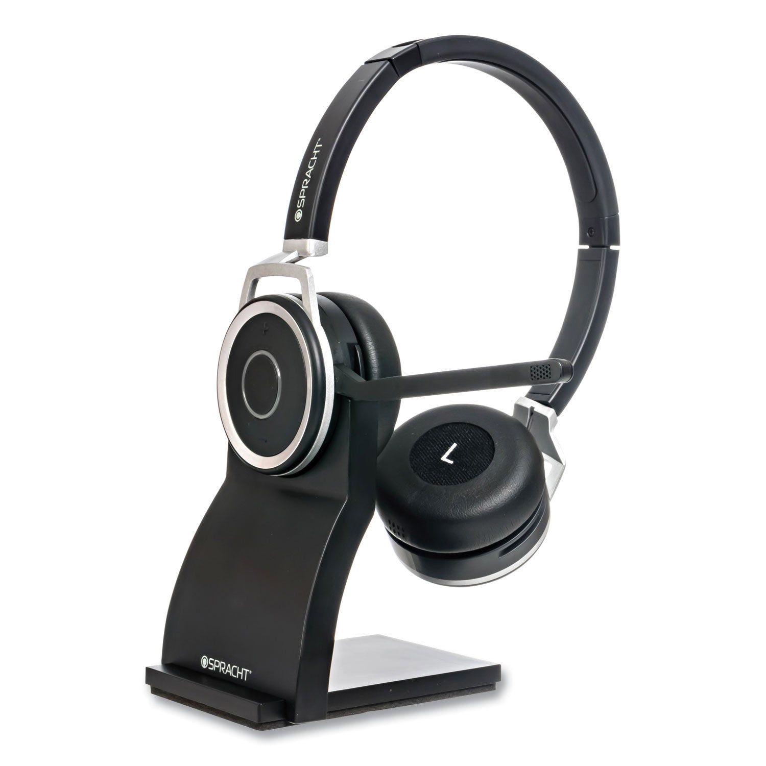 Spracht Prestige Combo Headset - USB - Wired/Wireless - Bluetooth - 33 ft - Over-the-head - Noise Cancelling Microphone - Black