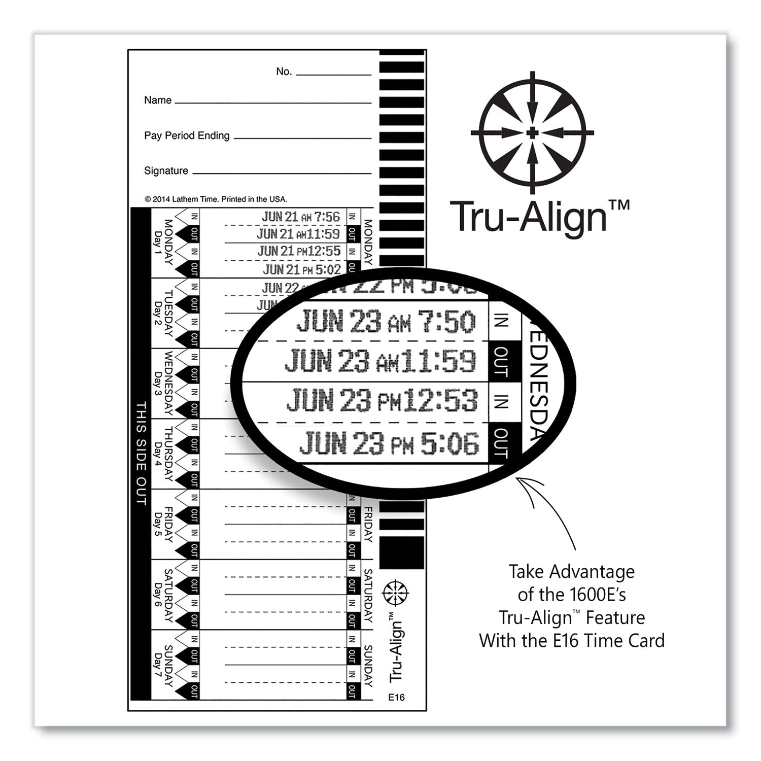1600E Tru-Align Time Clock and Stamp, Digital Display, Dark Gray