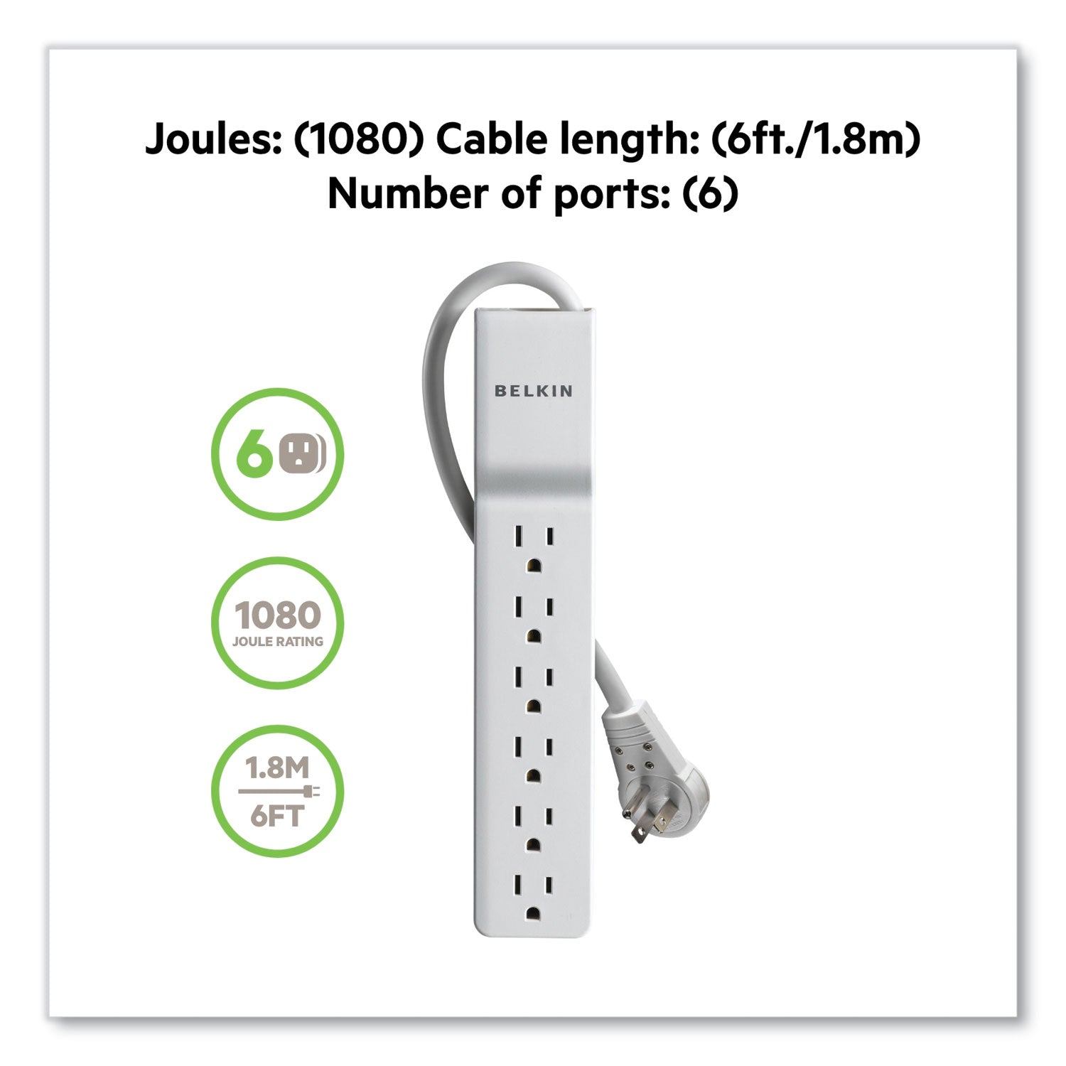 home-office-surge-protector-with-rotating-plug-6-ac-outlets-6-ft-cord-720-j-white_blkbe10600006r - 4