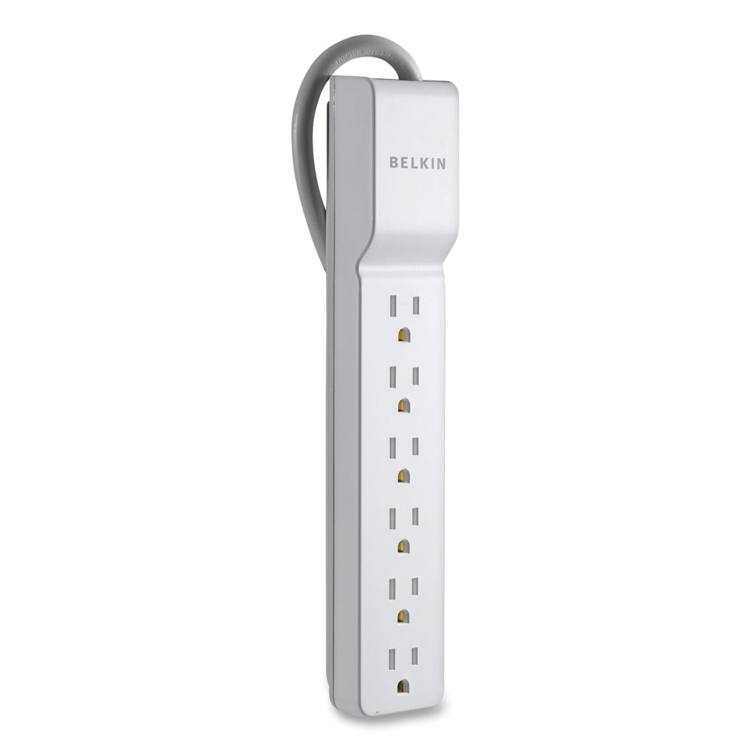 Home/Office Surge Protector with Rotating Plug, 6 AC Outlets, 8 ft Cord, 720 J, White - 