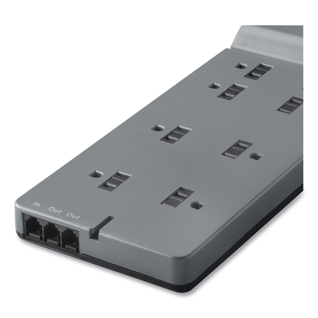 Home/Office Surge Protector, 8 AC Outlets, 6 ft Cord, 3,390 J, White - 