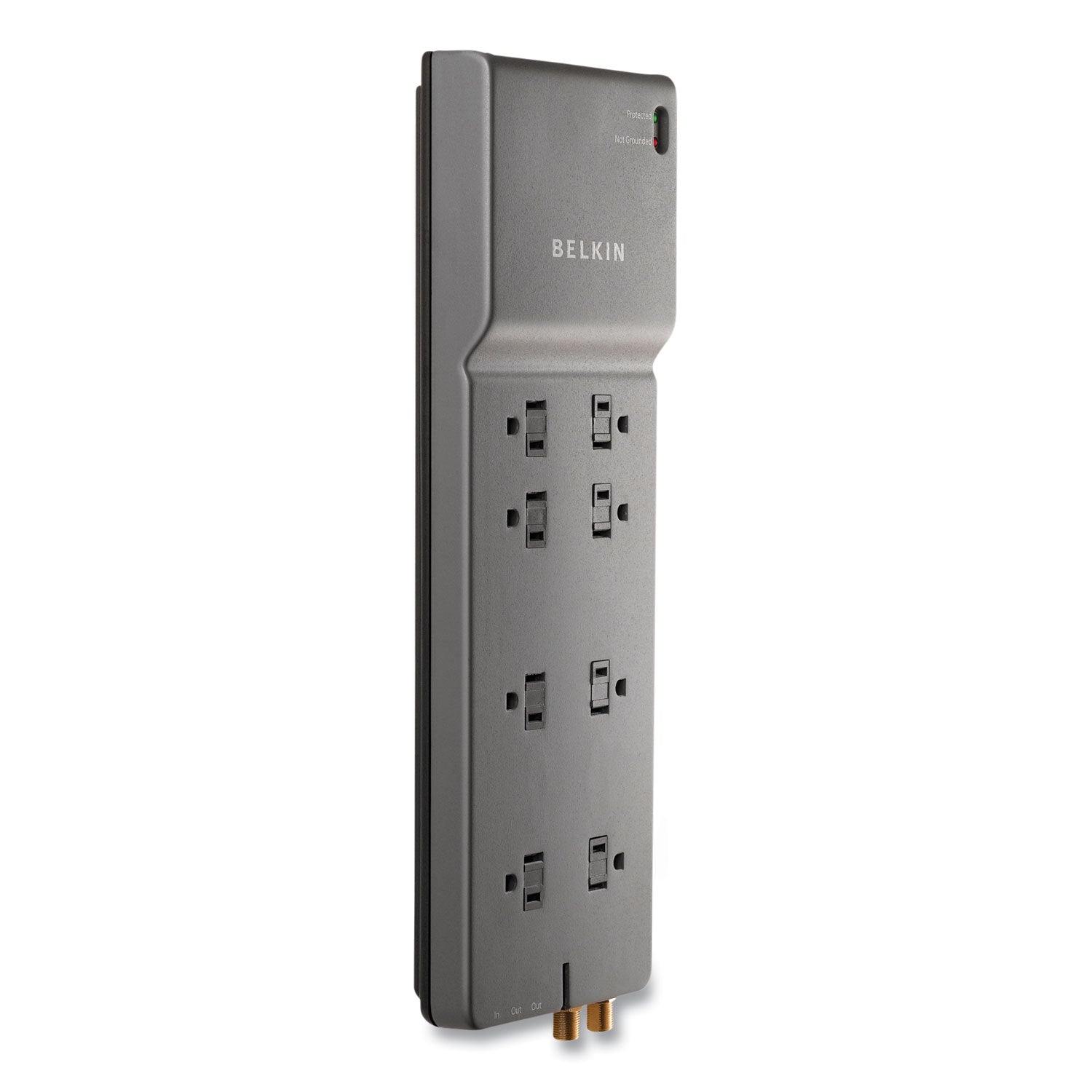 Home/Office Surge Protector, 8 AC Outlets, 6 ft Cord, 3,390 J, White - 