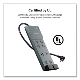 Home/Office Surge Protector, 8 AC Outlets, 6 ft Cord, 3,390 J, White - 