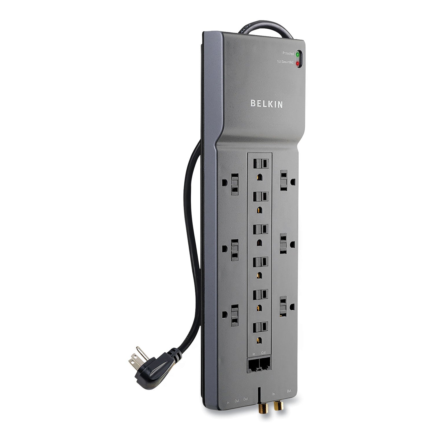 Professional Series SurgeMaster Surge Protector, 12 AC Outlets, 10 ft Cord, 3,996 J, Dark Gray - 