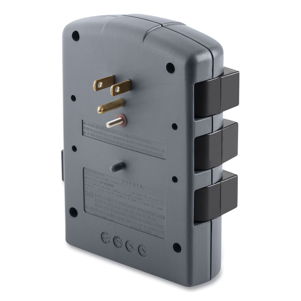 Pivot Plug Surge Protector, 6 AC Outlets, 1,080 J, Gray - 