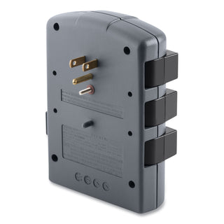 Pivot Plug Surge Protector, 6 AC Outlets, 1,080 J, Gray - 