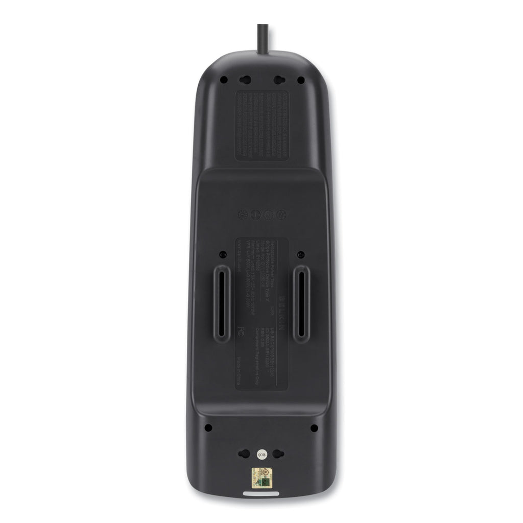 Home/Office Surge Protector, 12 AC Outlets, 6 ft Cord, 3,996 J, White/Black - 
