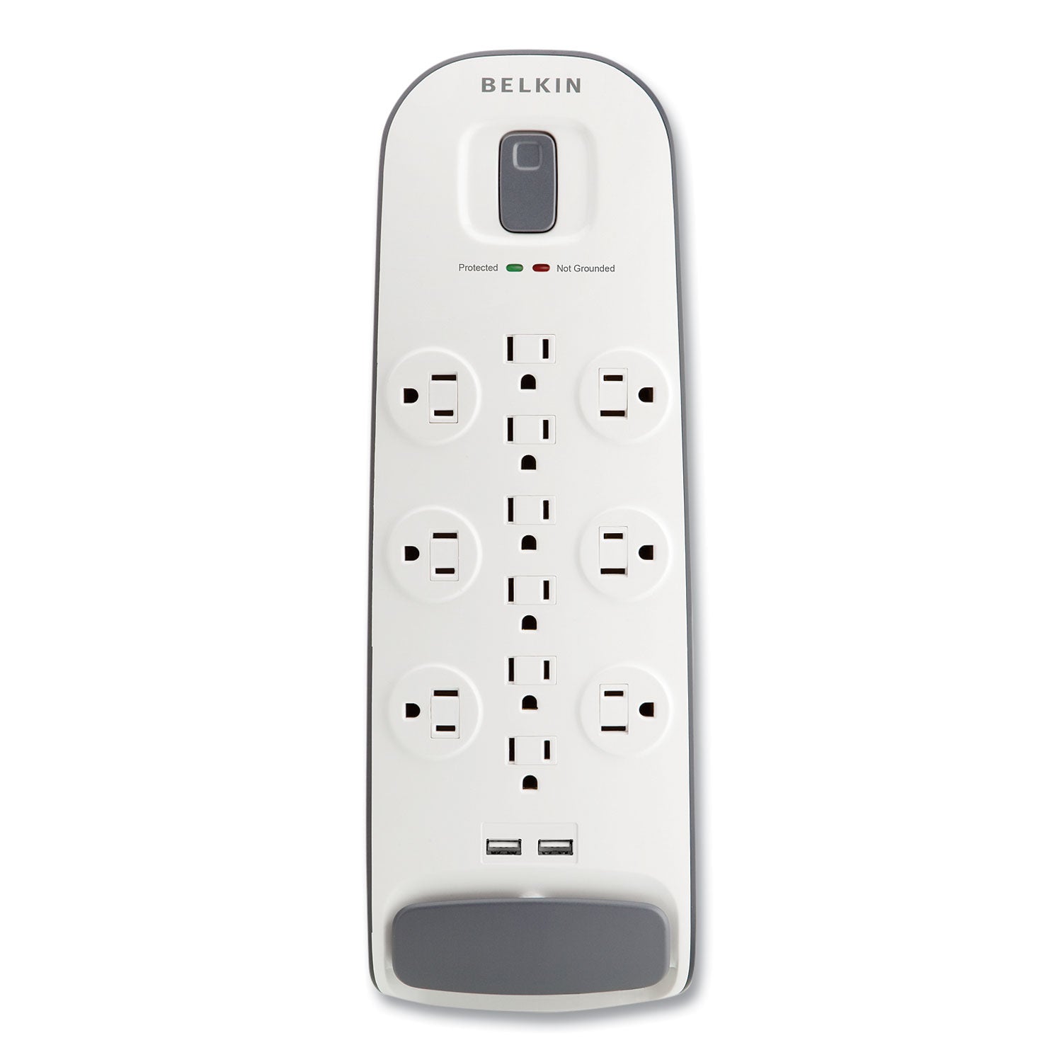Home/Office Surge Protector, 12 AC Outlets, 6 ft Cord, 3,996 J, White/Black - 