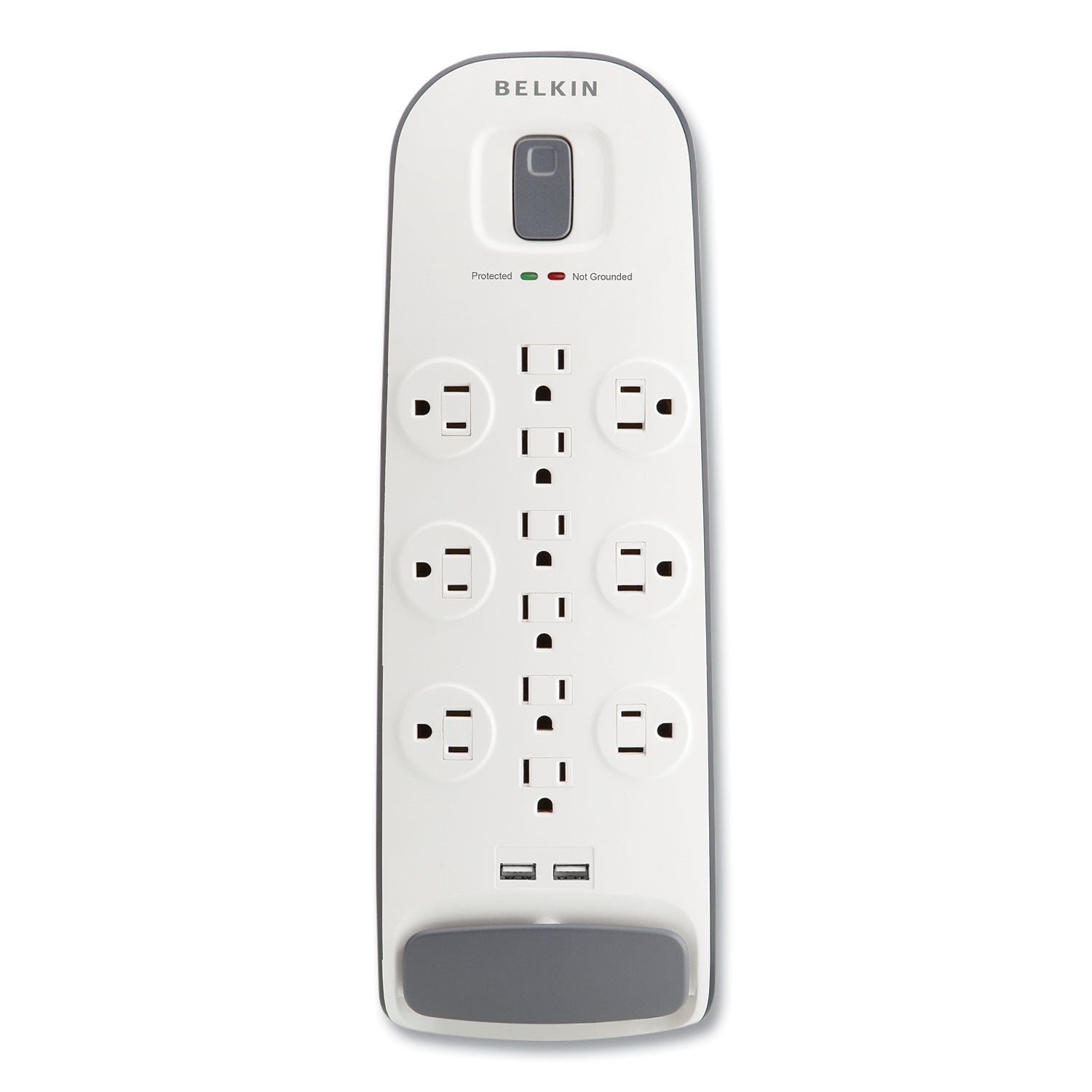 Home/Office Surge Protector, 12 AC Outlets, 6 ft Cord, 3,996 J, White/Black - 