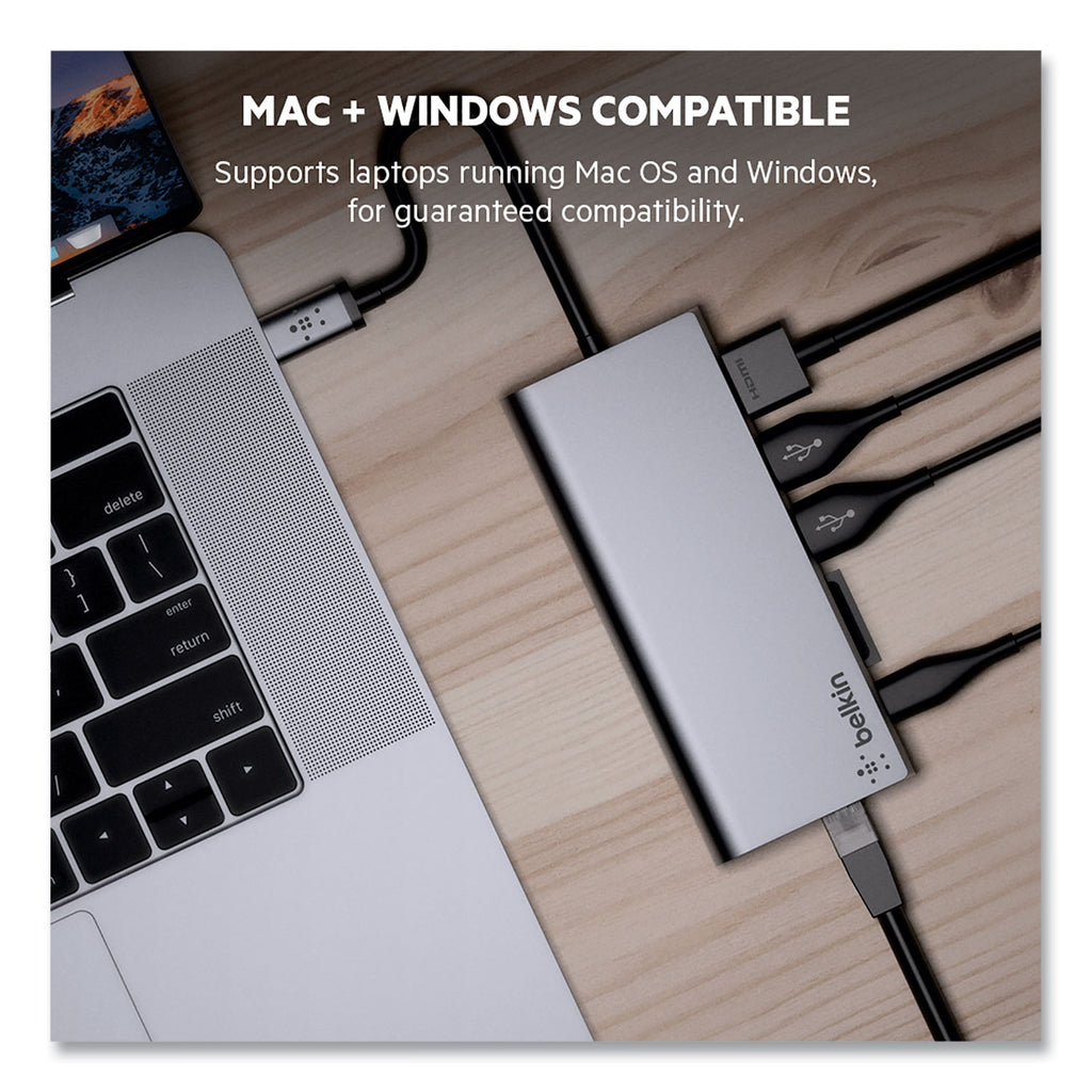 USB-C Multimedia Hub, 6 Ports, Space Gray