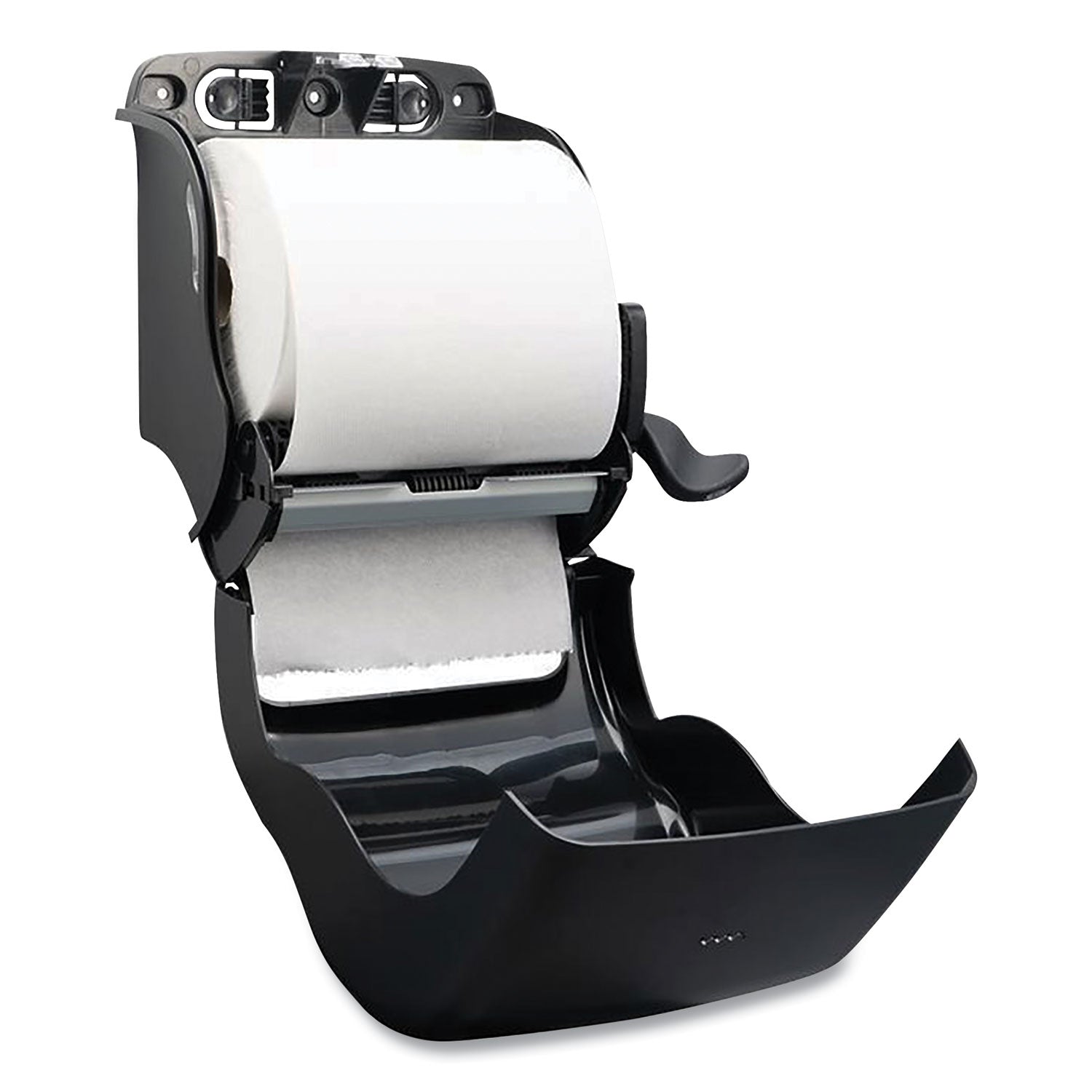 Ecological Green Towel Dispenser, 12.49" x 8.6" x 12.82", Black