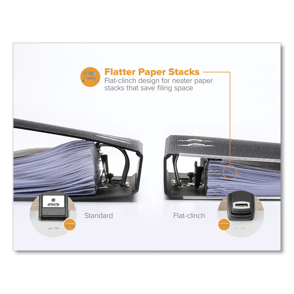 Bostitch Antimicrobial Flat Clinch Stapler - 40 Sheets Capacity - 210 Staple Capacity - Full Strip - 1 Each - Black