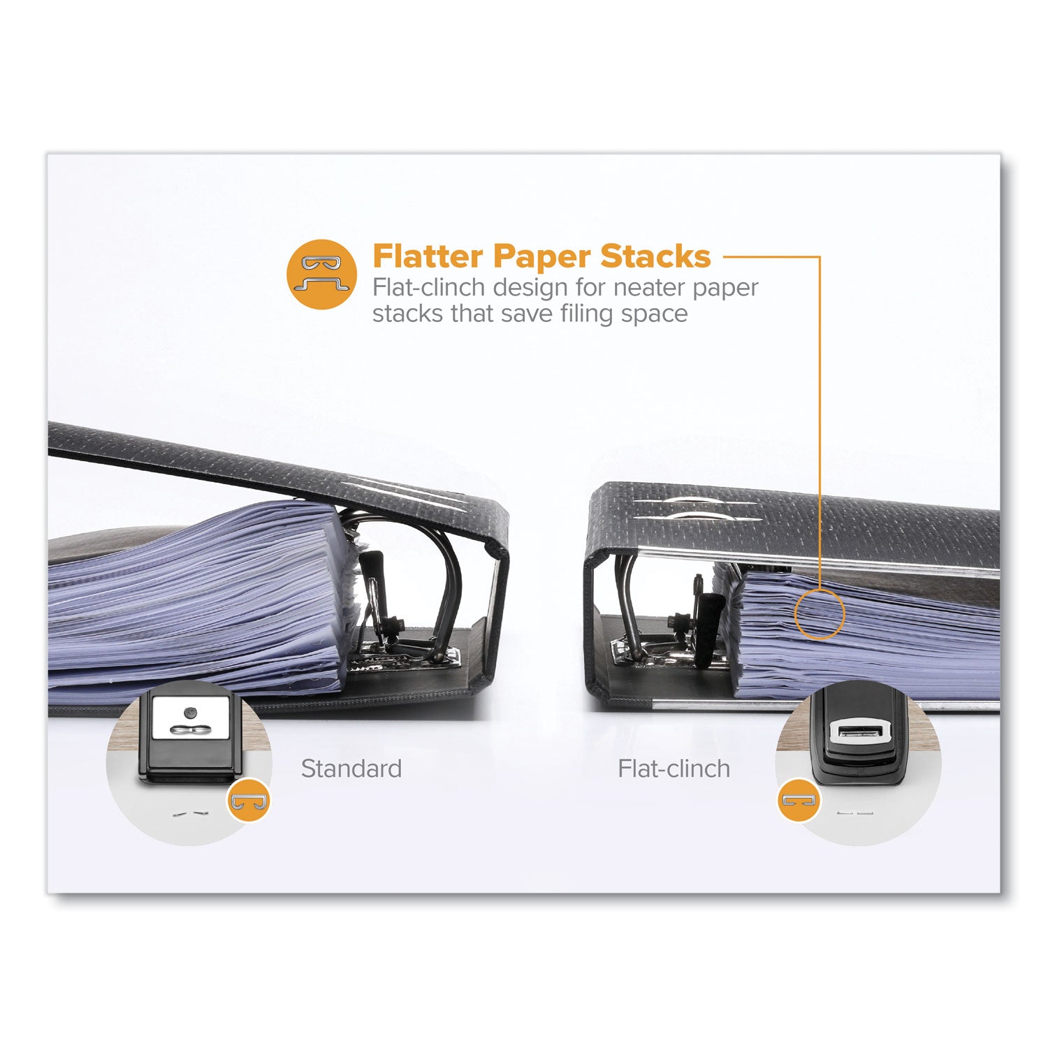 Bostitch Antimicrobial Flat Clinch Stapler - 40 Sheets Capacity - 210 Staple Capacity - Full Strip - 1 Each - Black