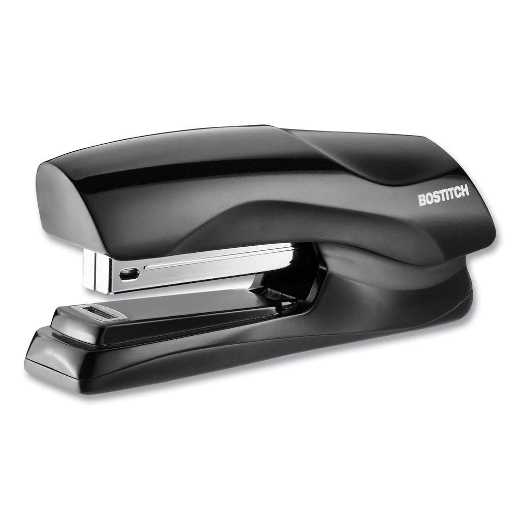 Bostitch Antimicrobial Flat Clinch Stapler - 40 Sheets Capacity - 210 Staple Capacity - Full Strip - 1 Each - Black