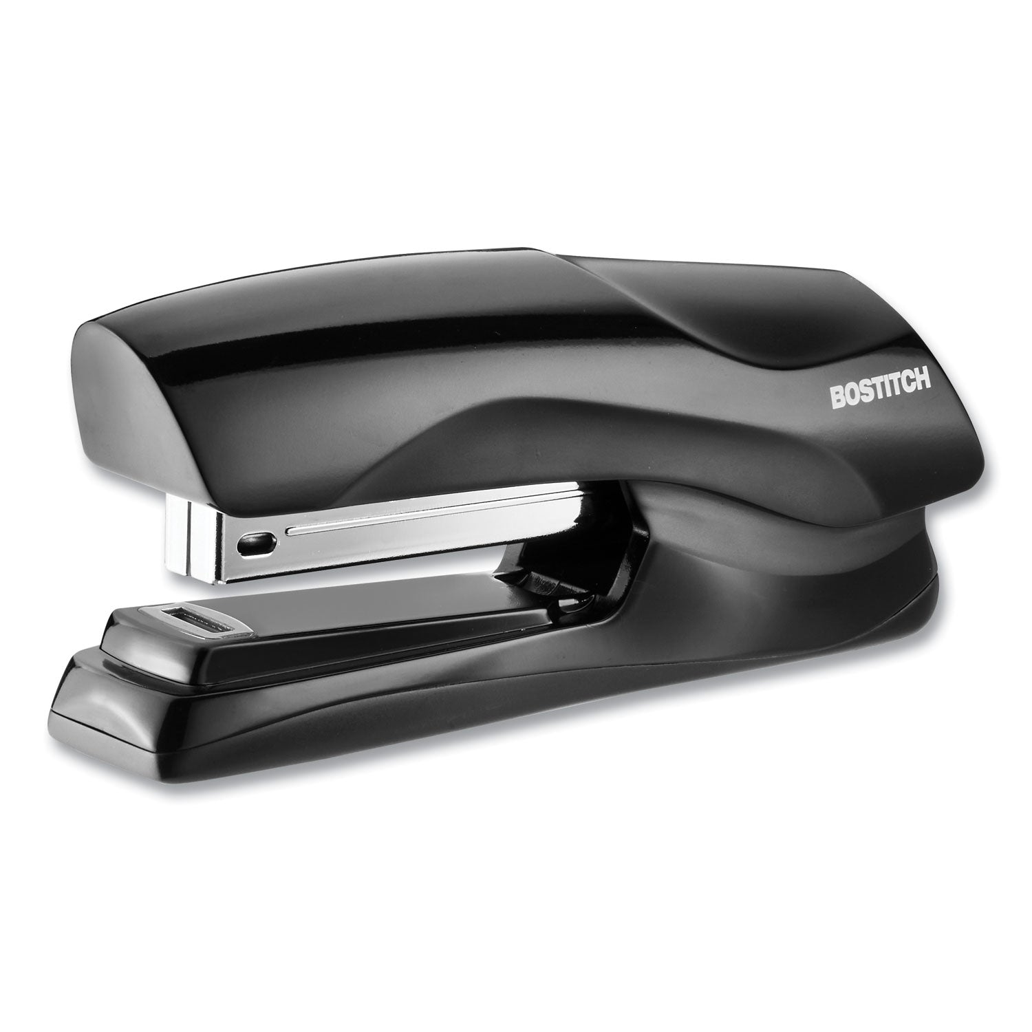 Bostitch Antimicrobial Flat Clinch Stapler - 40 Sheets Capacity - 210 Staple Capacity - Full Strip - 1 Each - Black