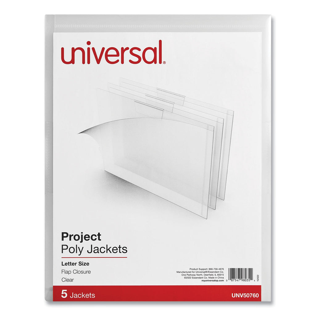 project-poly-jackets-letter-size-clear-5-pack_unv50760 - 1