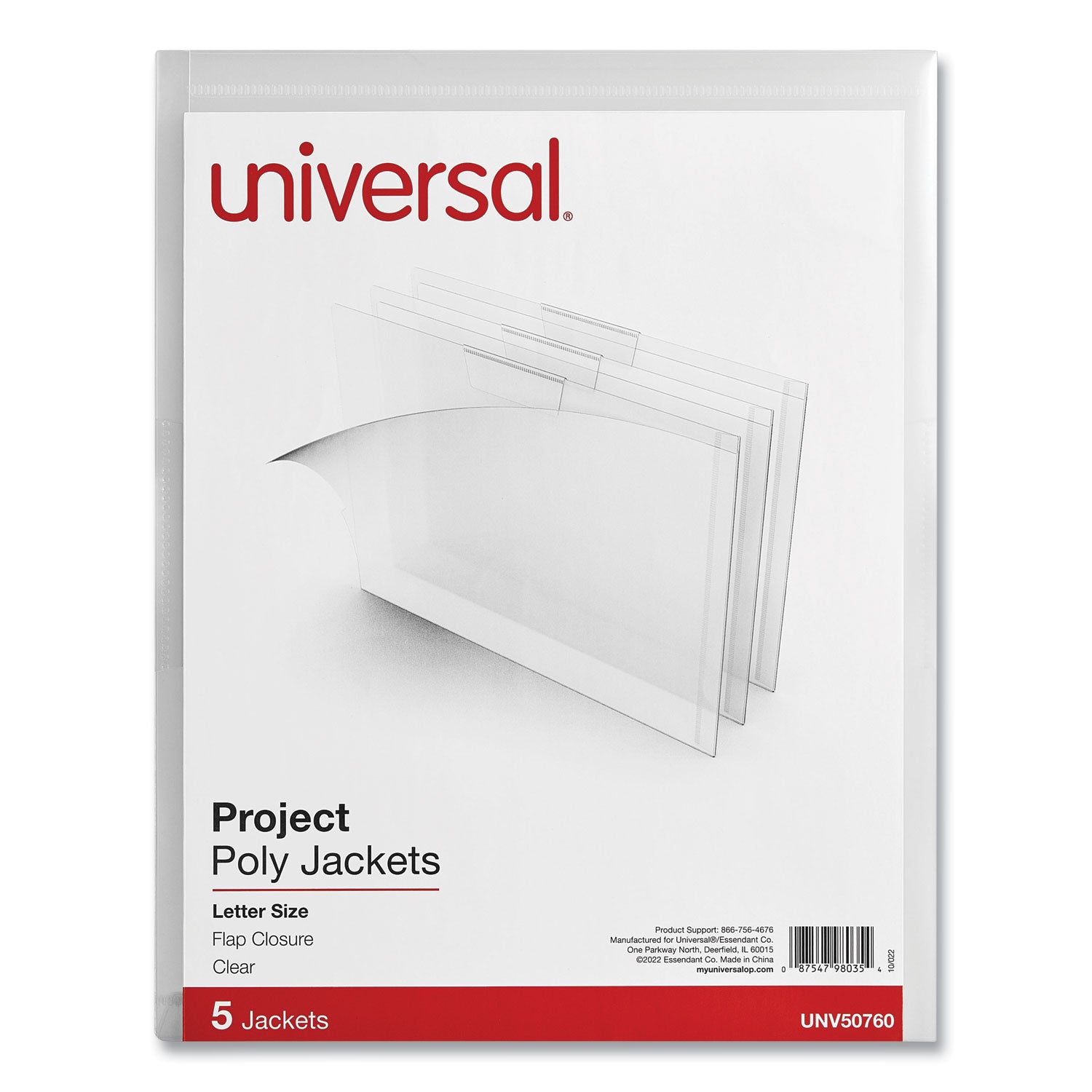 project-poly-jackets-letter-size-clear-5-pack_unv50760 - 1