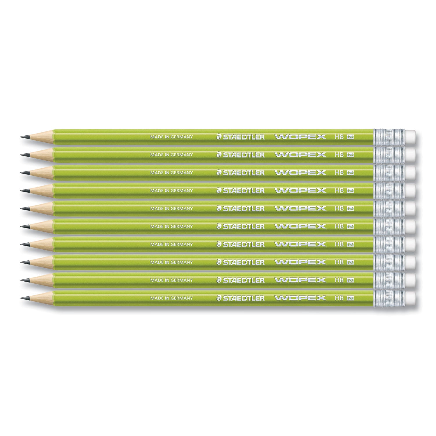 wopex-extruded-pencil-hb-#2-black-lead-green-barrel-10-pack_std182c10a6 - 2