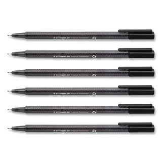 triplus-fineliner-marker-pen-stick-fine-03-mm-black-ink-clear-barrel-6-pack_std3349sb6ra610 - 2