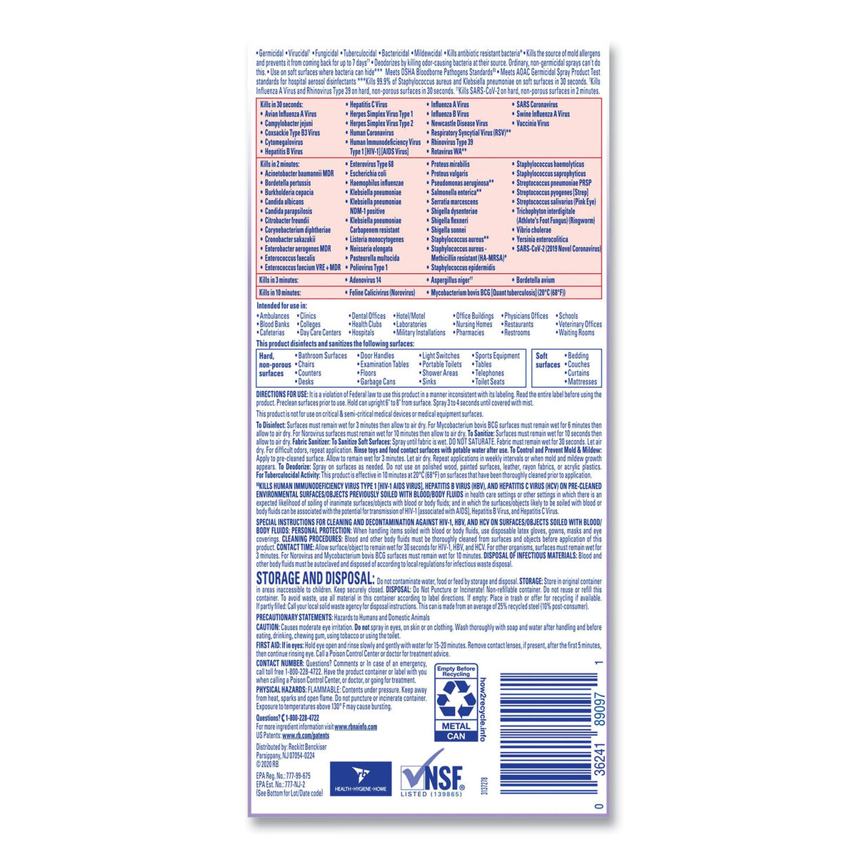 Professional Lysol Disinfectant Spray, Sold as 1 Each
