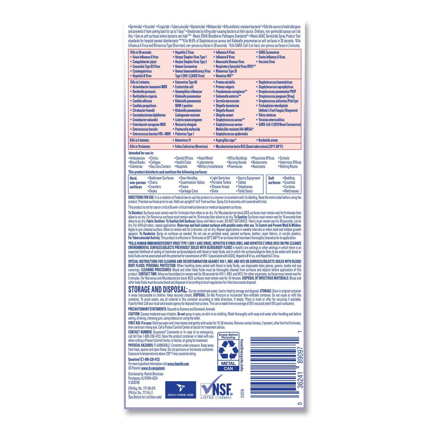 Professional Lysol Disinfectant Spray, Sold as 1 Each