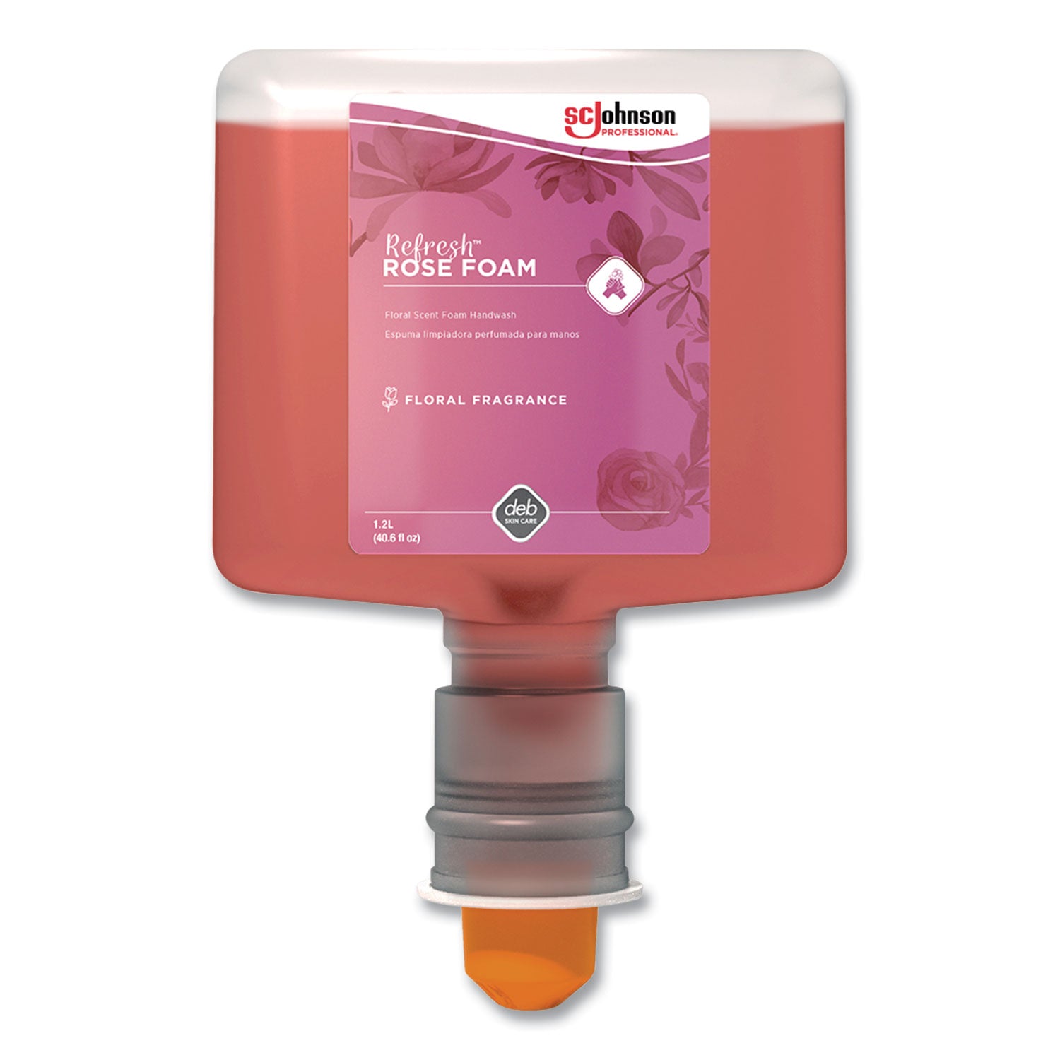 SC Johnson TF Refill Refresh Rose Foam Handwash - Rose ScentFor - 40.6 fl oz (1200 mL) - Cartridge Dispenser - Dirt Remover, Kill Germs - Skin, Washroom, Hand - Moisturizing - Pink - Anti-irritant - 3 / Carton