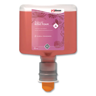 SC Johnson TF Refill Refresh Rose Foam Handwash - Rose ScentFor - 40.6 fl oz (1200 mL) - Cartridge Dispenser - Dirt Remover, Kill Germs - Skin, Washroom, Hand - Moisturizing - Pink - Anti-irritant - 3 / Carton