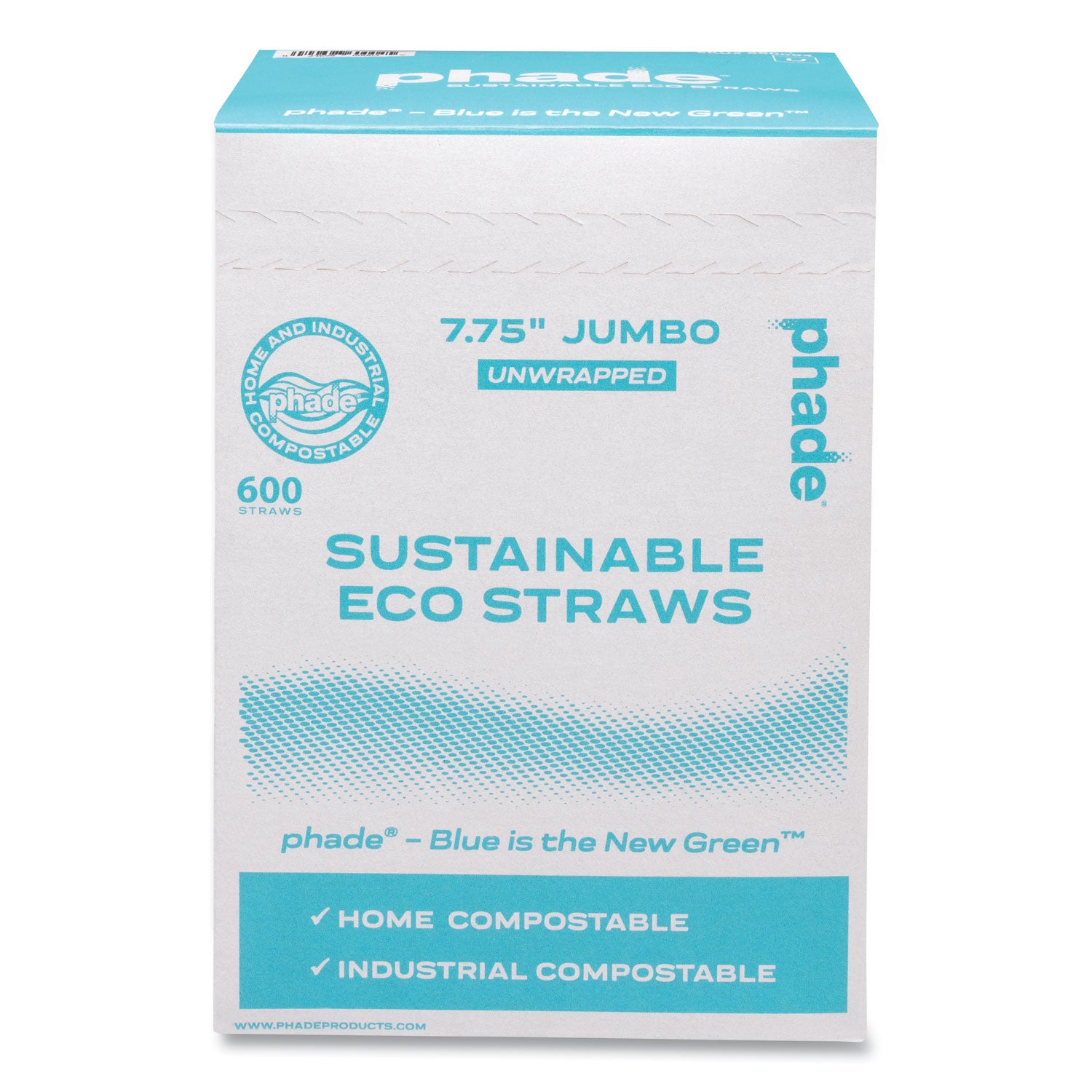 Marine Biodegradable Straws, 7.75", Ocean Blue, 6,000/Carton