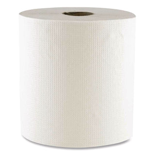 Hard Wound Towel, 1 Ply, 8" x 700 ft, White, 6/Carton