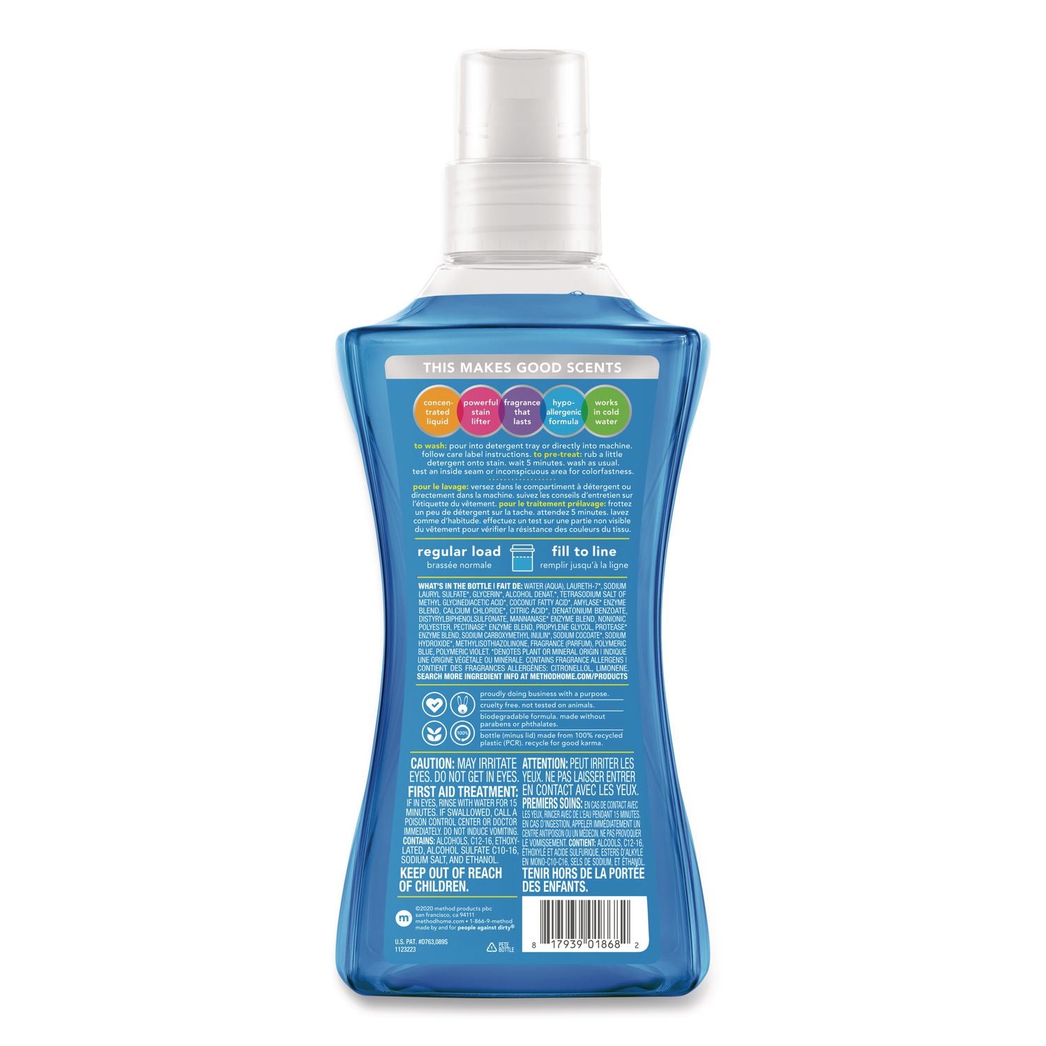 Laundry Detergent, Fresh Air Scent, 53.5 oz Bottle, 4/Carton