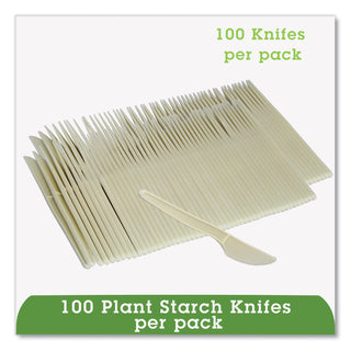 EcoSense Renewable Plant Starch Cutlery, Knife, 7", 50/Pack