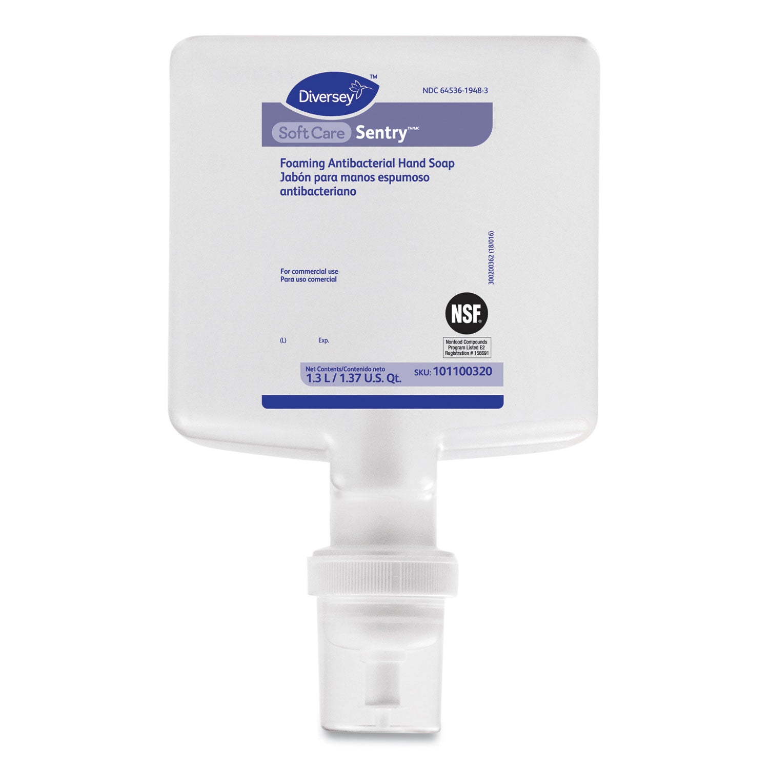 soft-care-sentry-foaming-antibacterial-hand-soap-fragrance-free-13-l-cartridge-refill-6-carton_dvo101100320 - 1